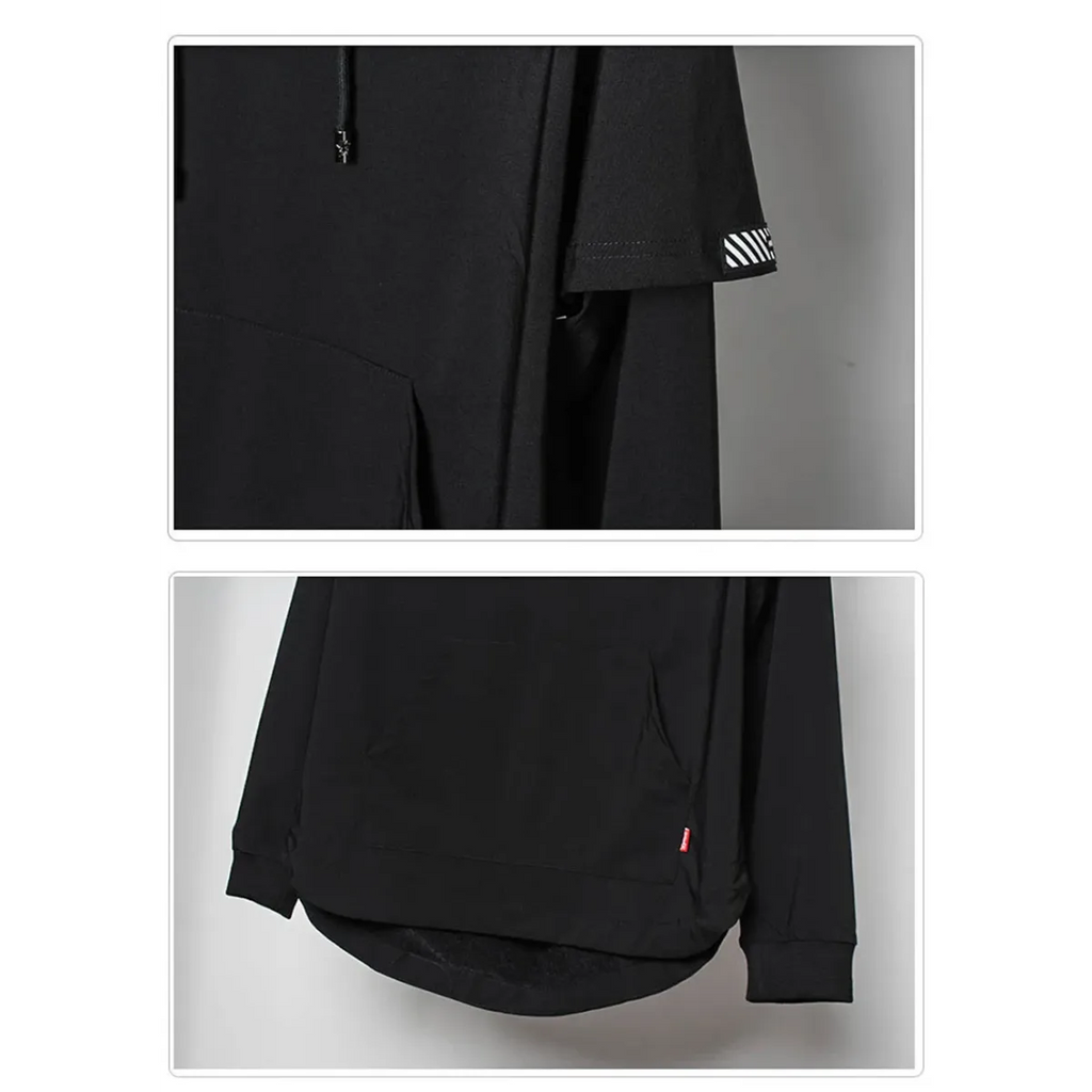 Layered Techwear Hoodie – Harajuku Streetwear