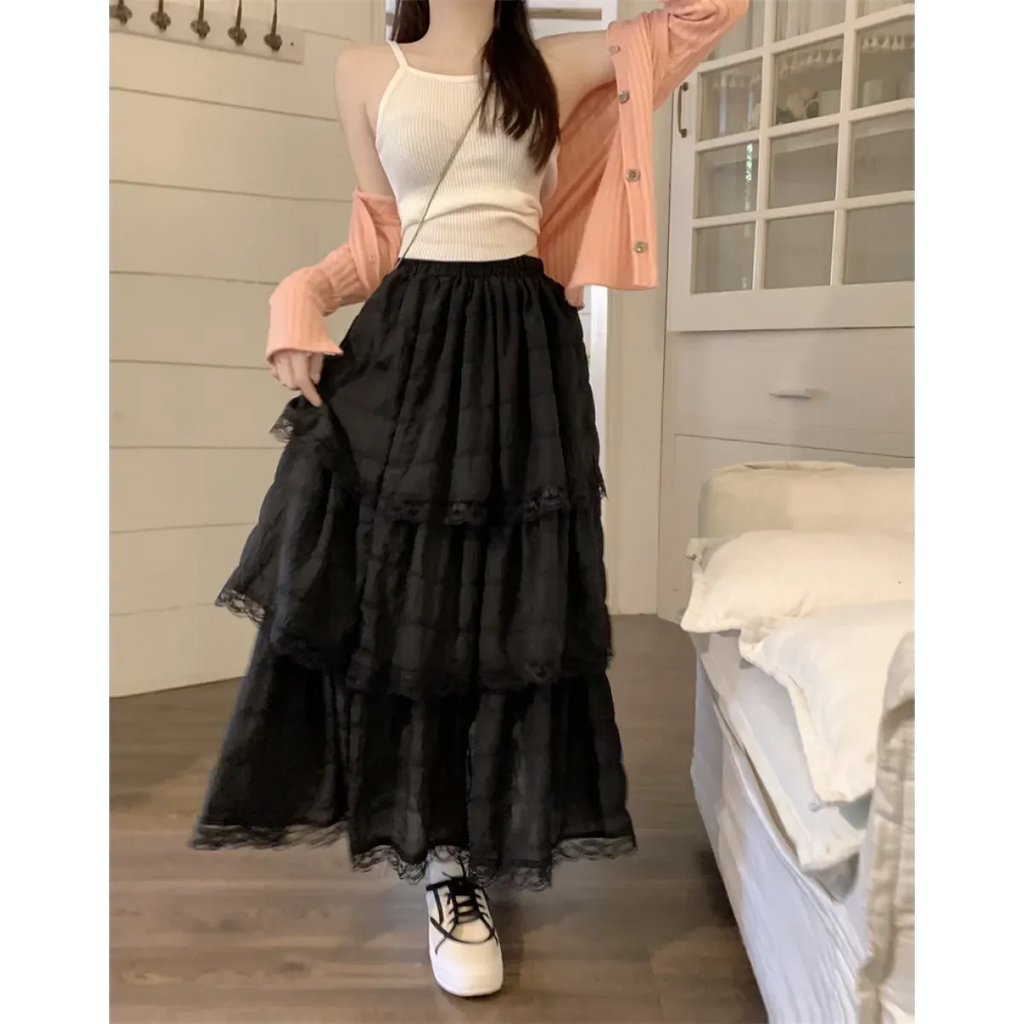 Harajuku Ruffle Lace Skirt