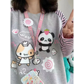 Harajuku Stripe Panda T-shirt - E-girl Kawaii Graphic Tee