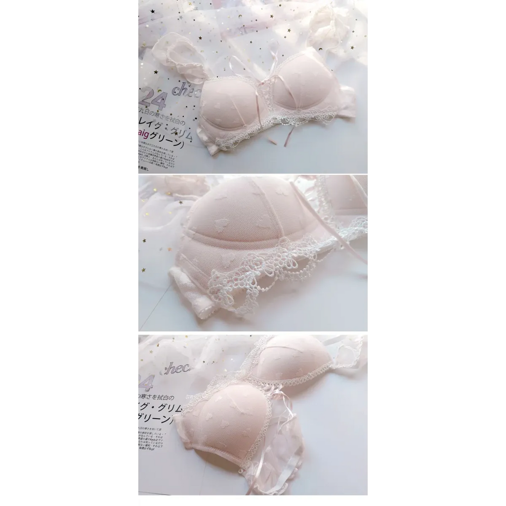 Harajuku Kawaii Fashion Japanese Heart Lace Lingerie Set