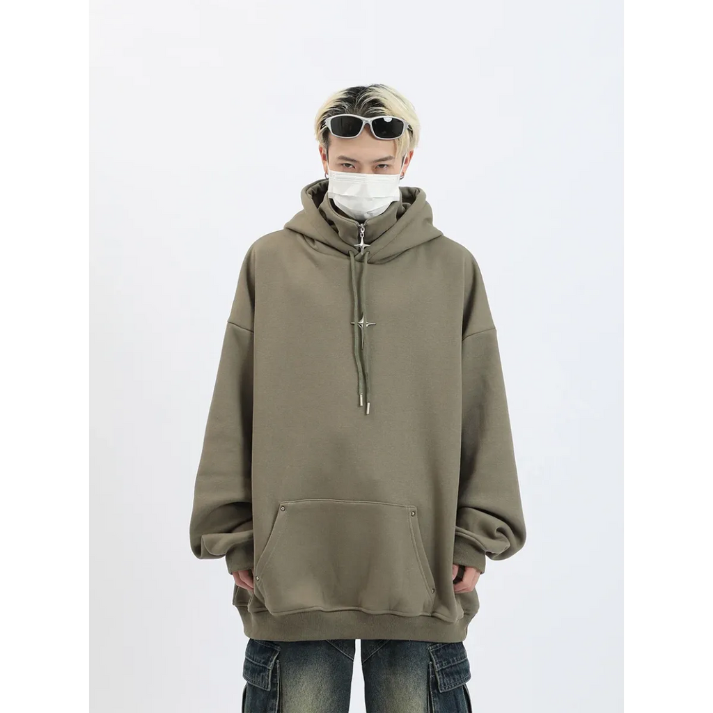 Harajuku High Neck Hoodie