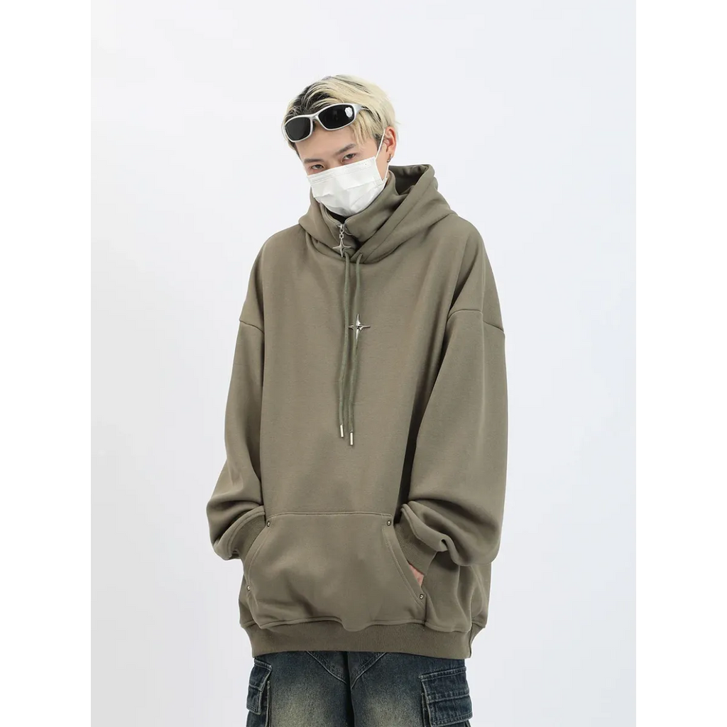 Harajuku High Neck Hoodie