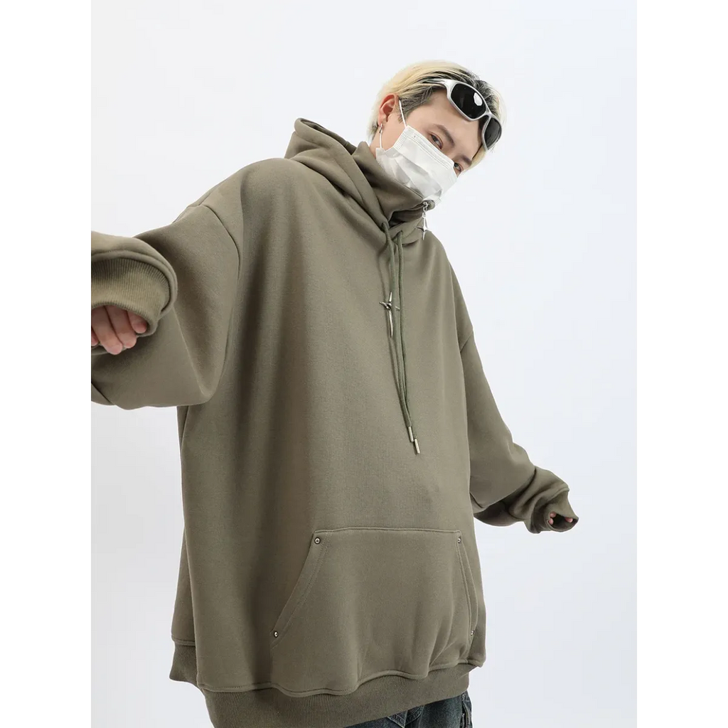 Harajuku High Neck Hoodie