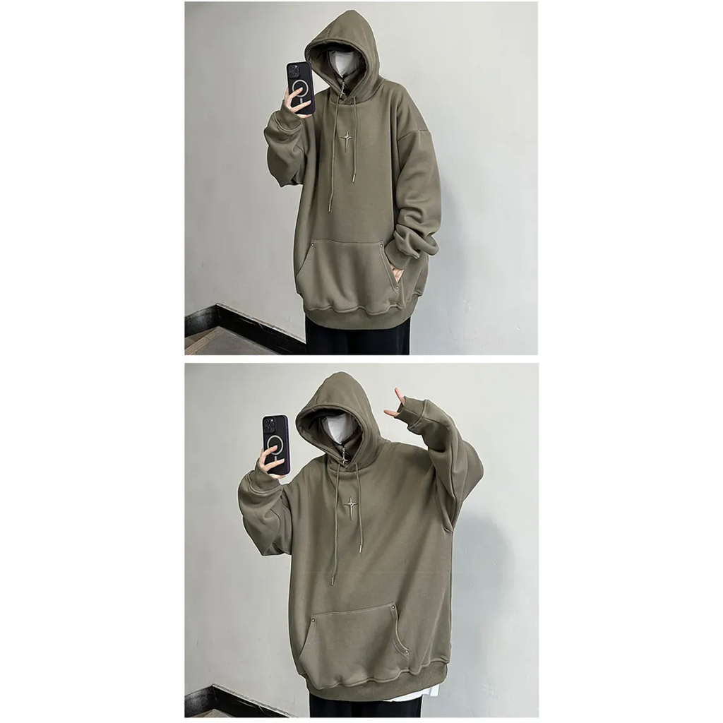 Harajuku High Neck Hoodie