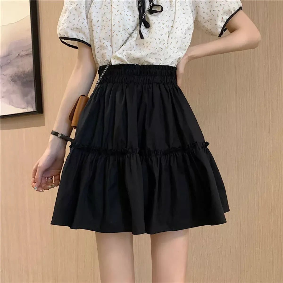 Kawaii Cottage-core High Waist Mini Skirt