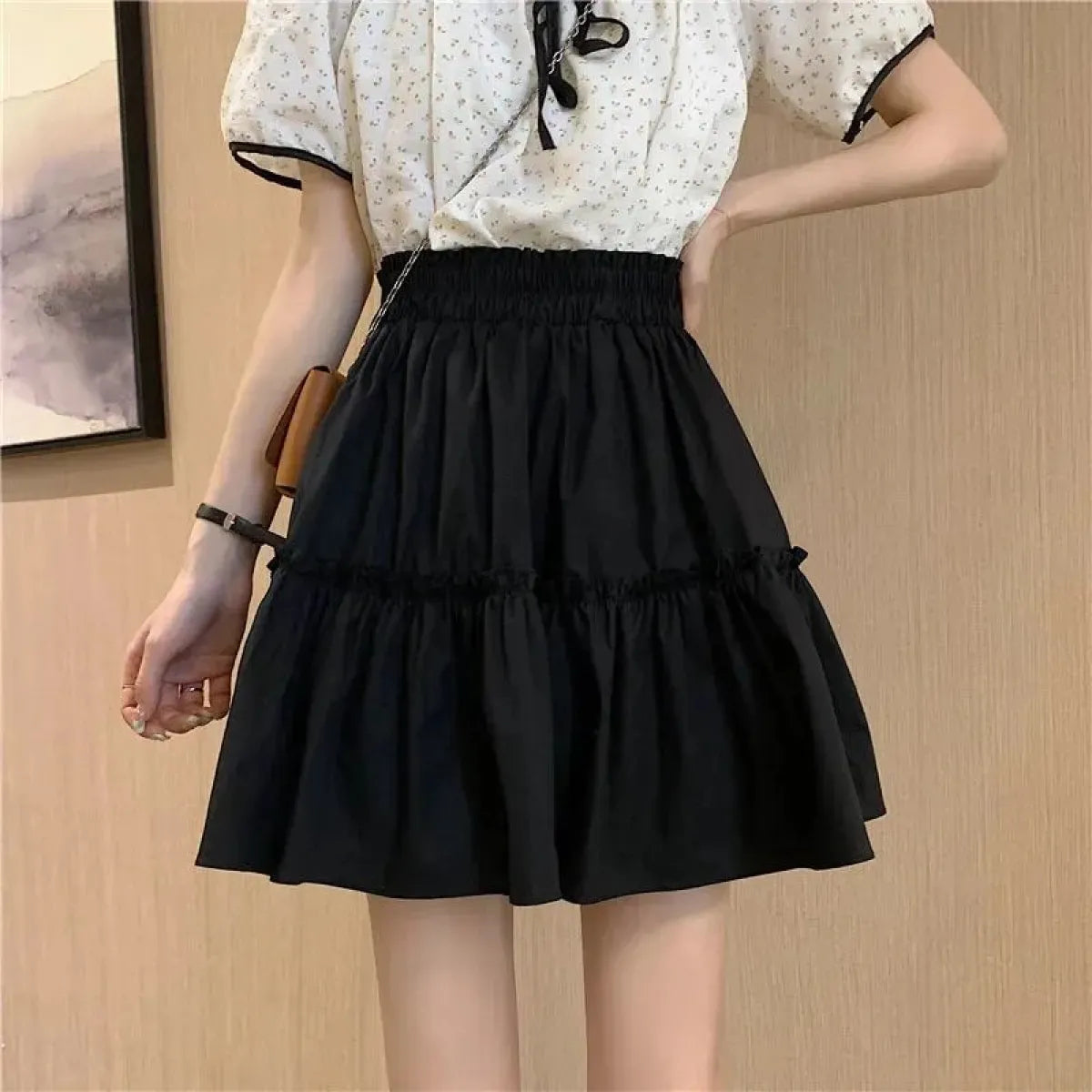 Kawaii Cottage-core High Waist Mini Skirt