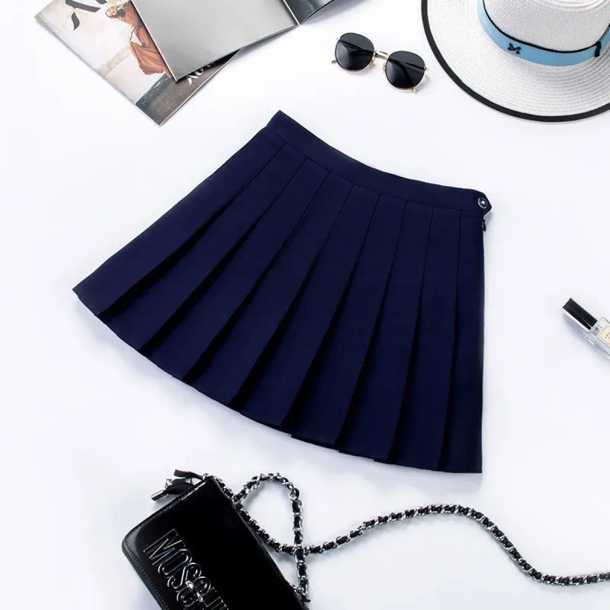 Plaid Preppy Skirt – Harajuku Pleated Mini High Waist Skirt
