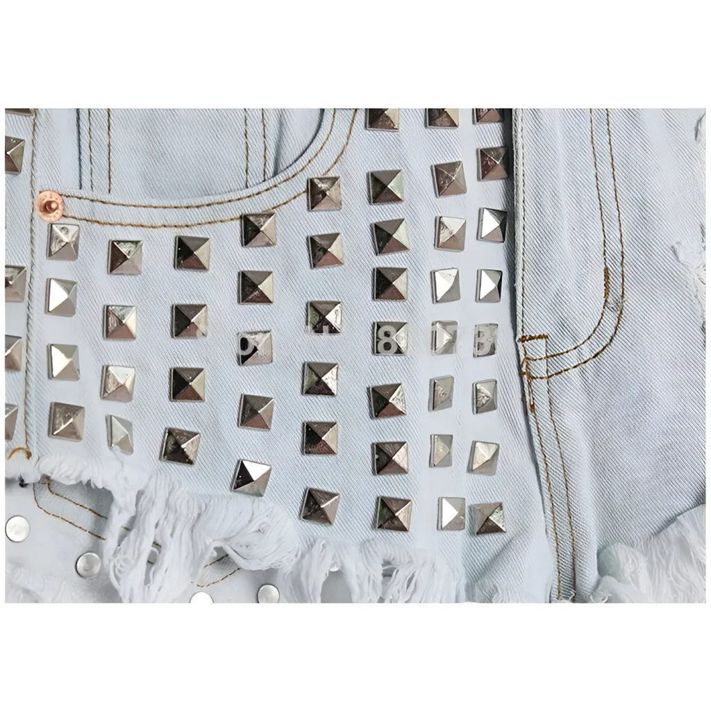 Ripped Denim High Waisted Shorts