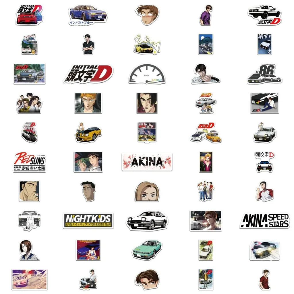 Initial D Anime Stickers - 10/30/50/100PCS