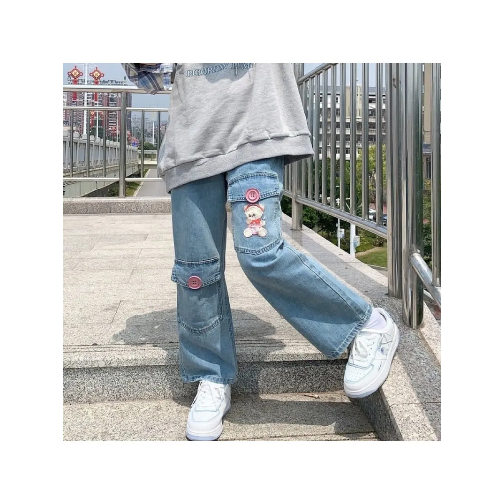 Japan Preppy Style Denim Trousers