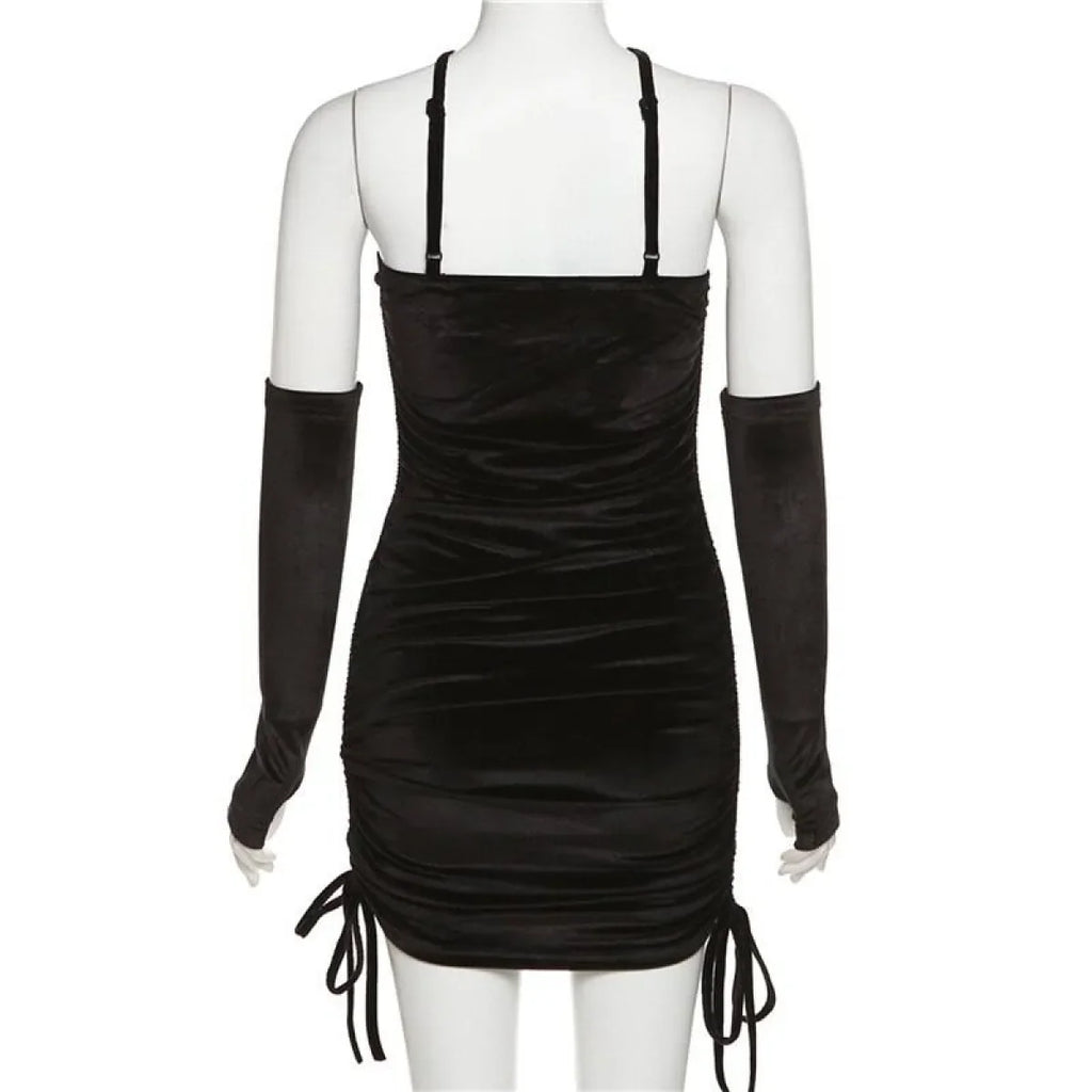 Kawaii Drawstring Mini Dress