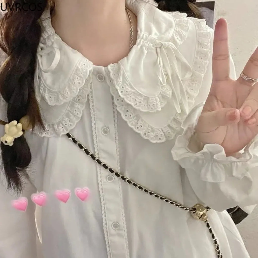 Kawaii Lolita Ruffle Knit Sweater Vest - Japanese Bow Cardigan