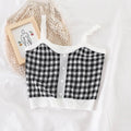 Knitted Plaid Crop Top