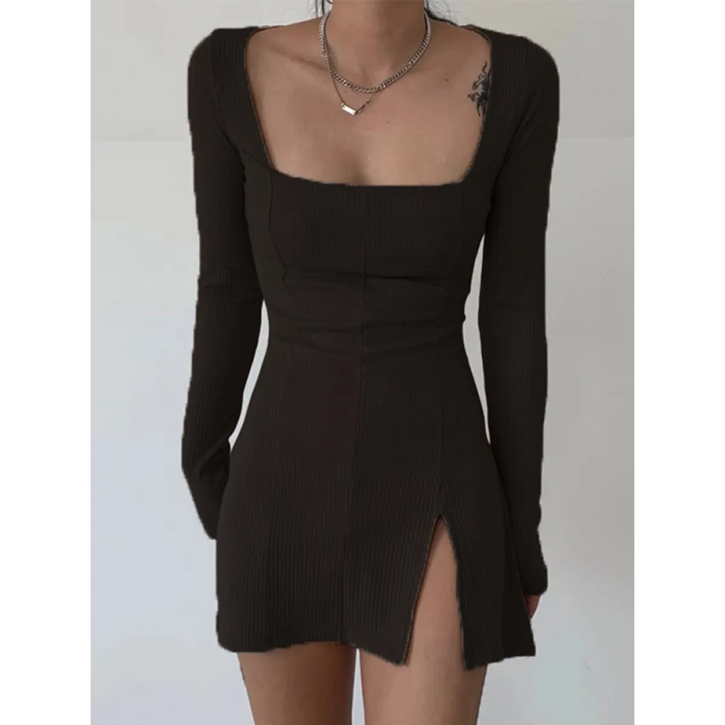 Solid Casual Knitted Dresses