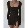 Solid Casual Knitted Dresses