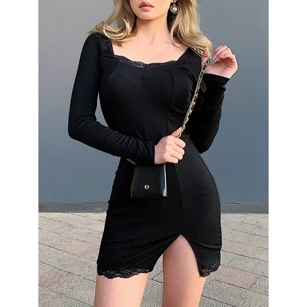 Solid Casual Knitted Dresses