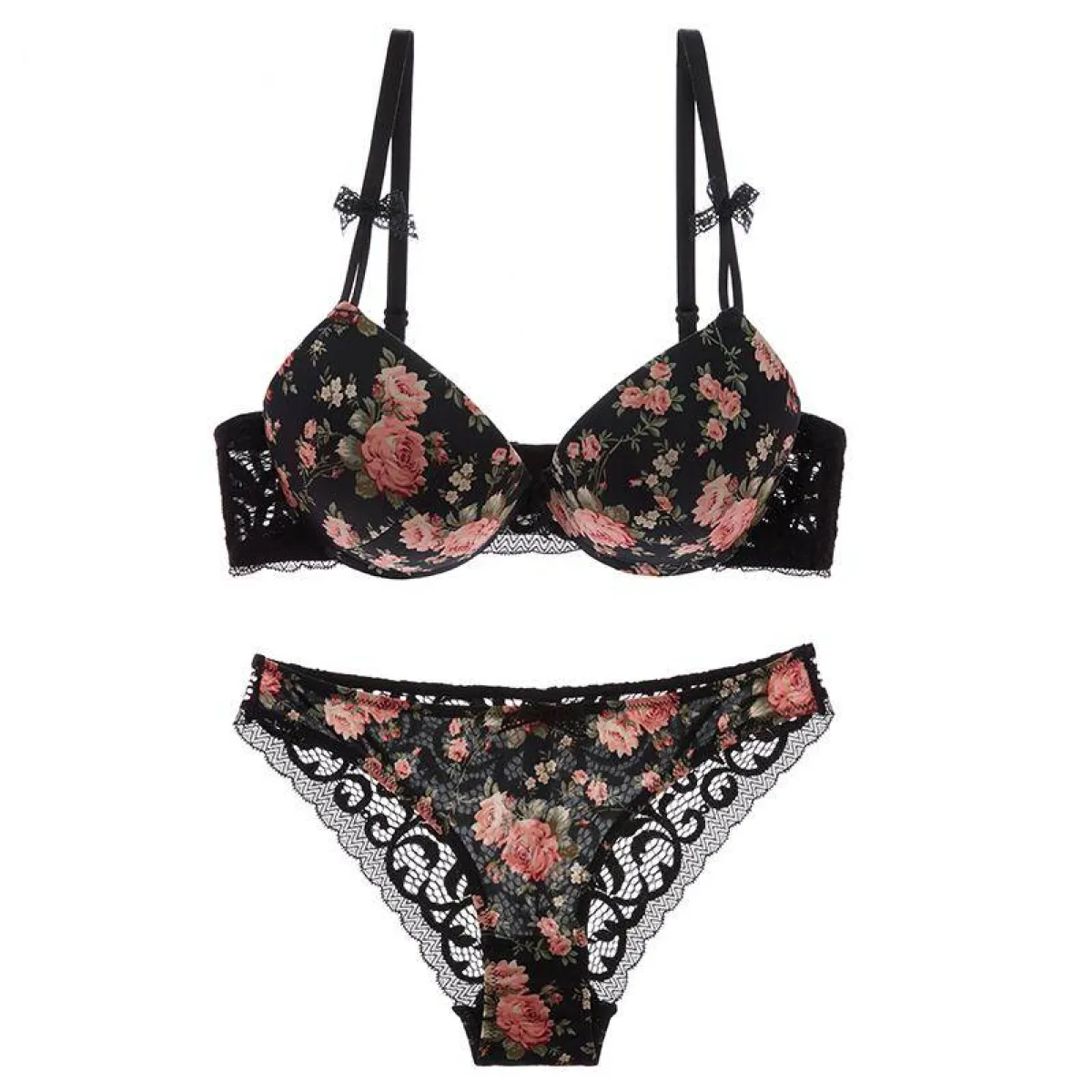 Luxurious Flowery Bra Set