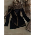 Black Off-Shoulder Mini Dress – Leopard Trim & Belt Detail