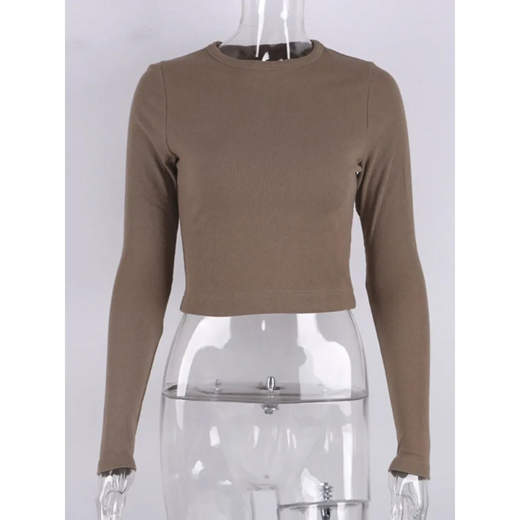Sexy Ribbed Cropped T-Shirt