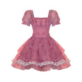 Pink Floral Short Party Dress