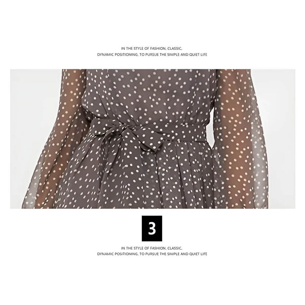 Long-Sleeved Polka Dot Dress