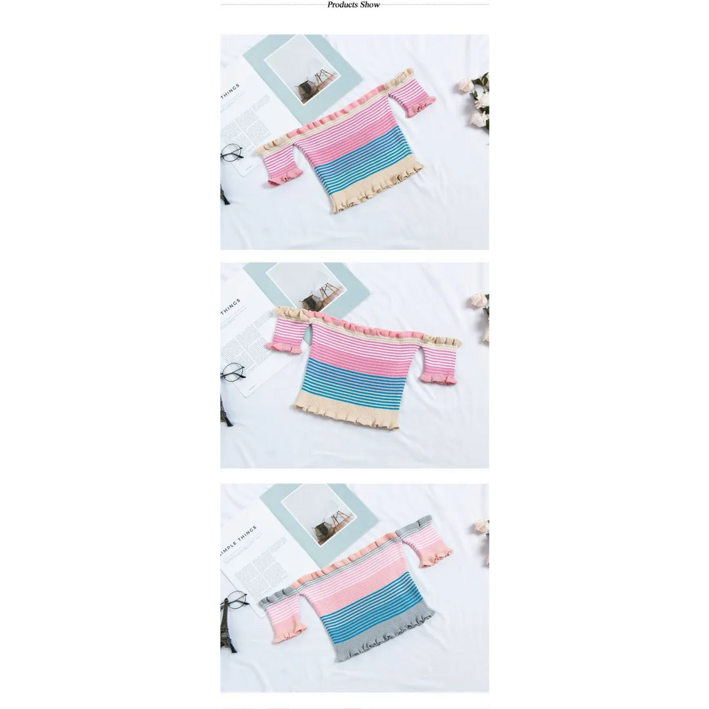 Rainbow Striped Crop Top
