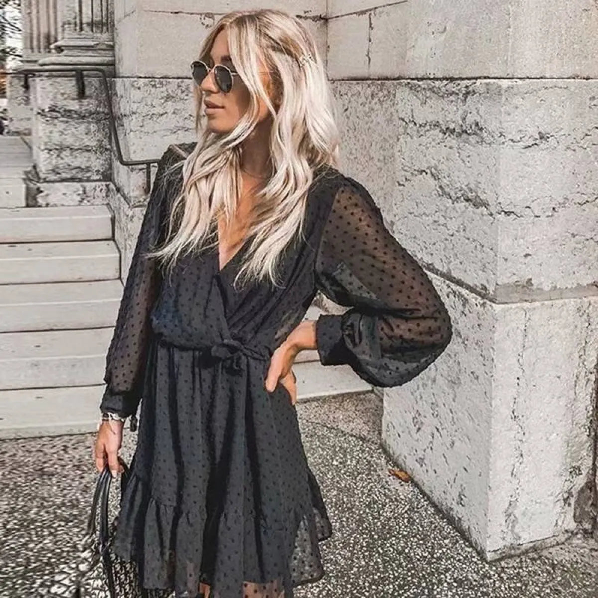 Korean Ruffle Mini Dress