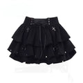 Gothic High-Waist Ruffle Mini Skirt – Y2K Harajuku E-Girl