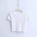 Ruffle Trim Crop Top