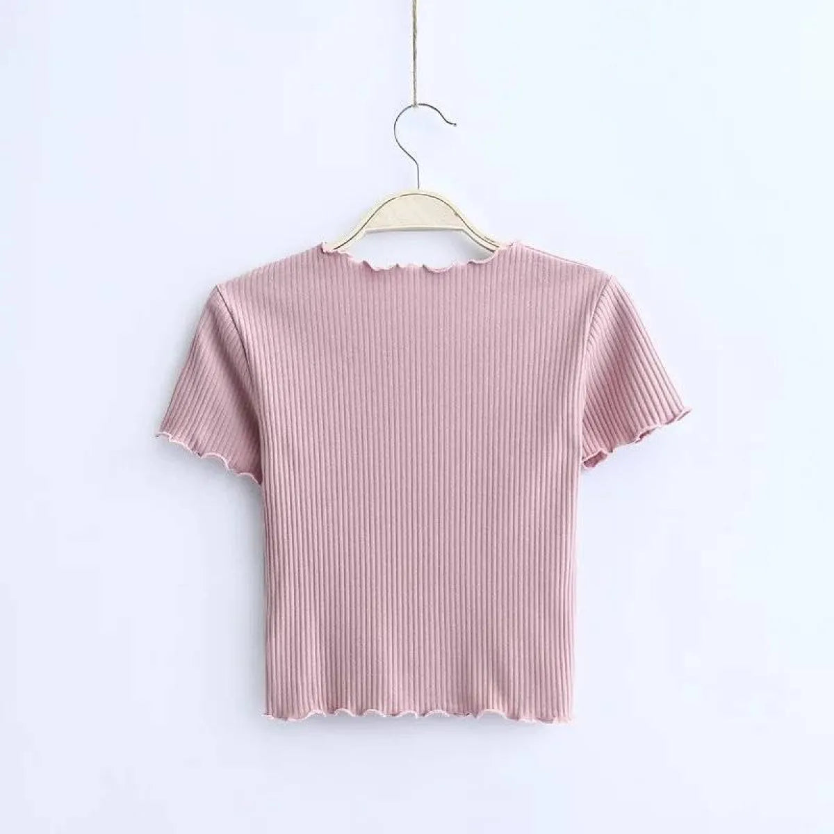 Ruffle Trim Crop Top