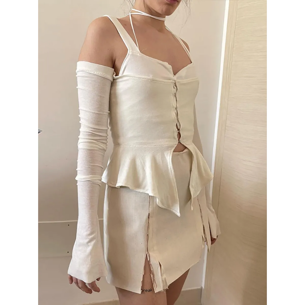 Off Shoulder Long Sleeve T-shirts