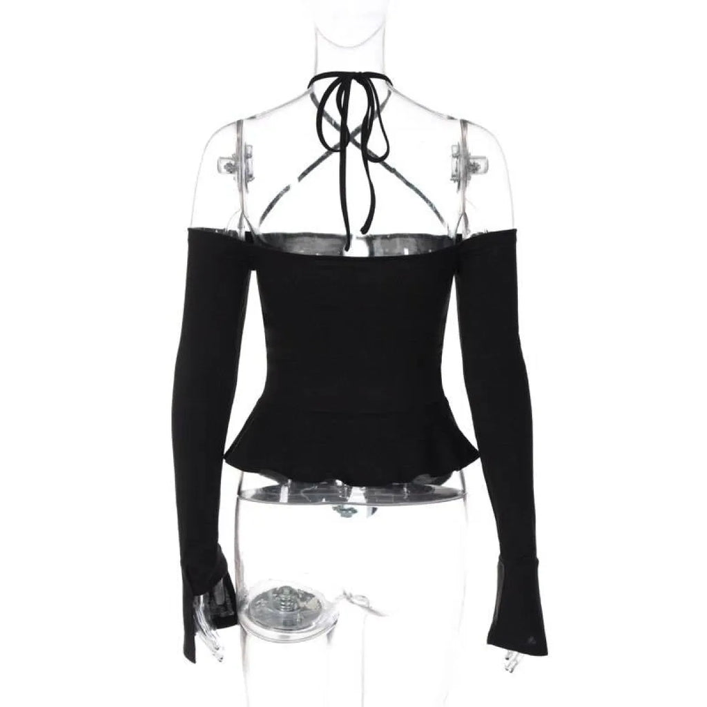 Off Shoulder Long Sleeve T-shirts