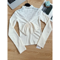 Ivory Lace Bow Top – Sweet Japanese Y2K Spring Style