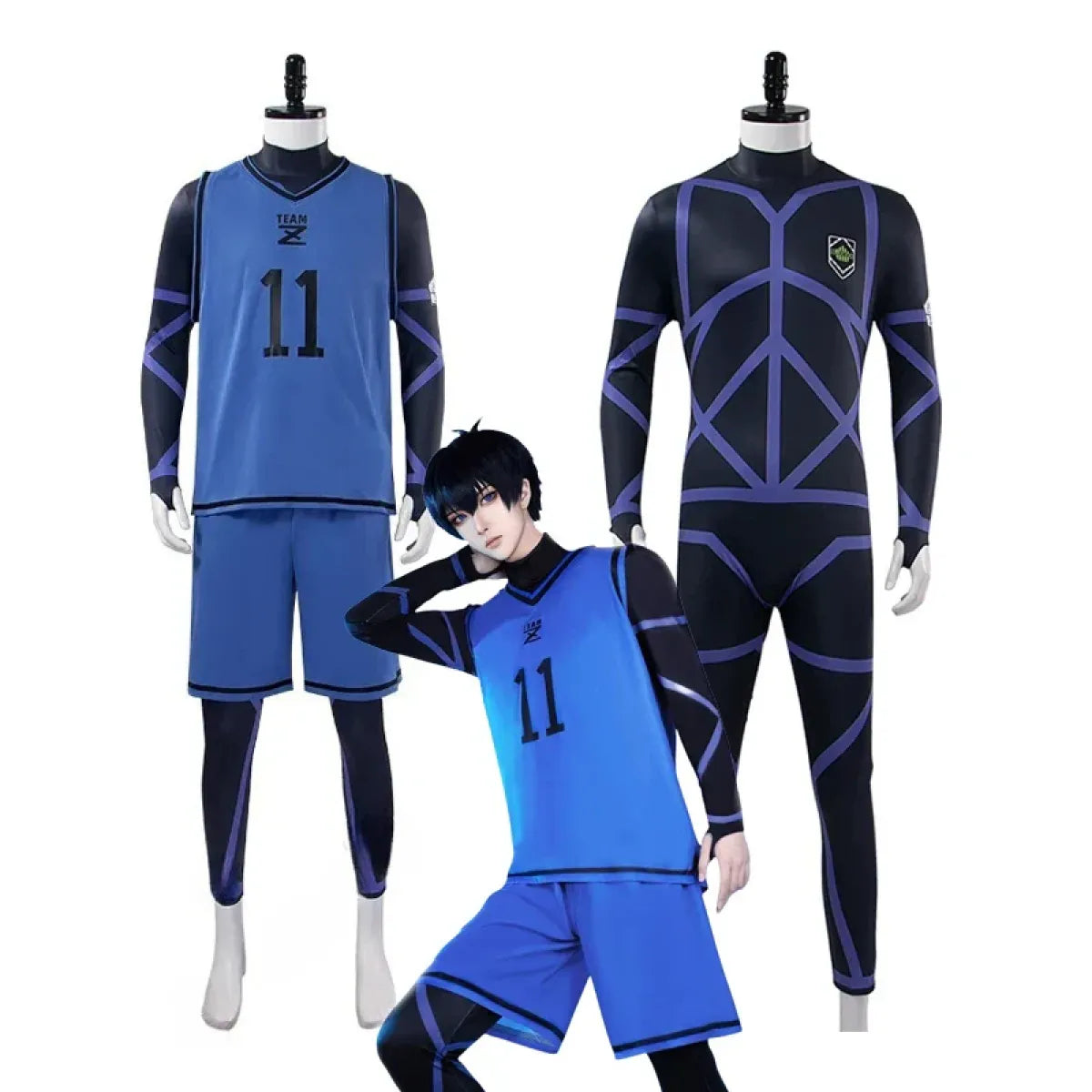 Lock Isagi Yoichi Cosplay Set – Anime Sports Jersey & Jumpsuit