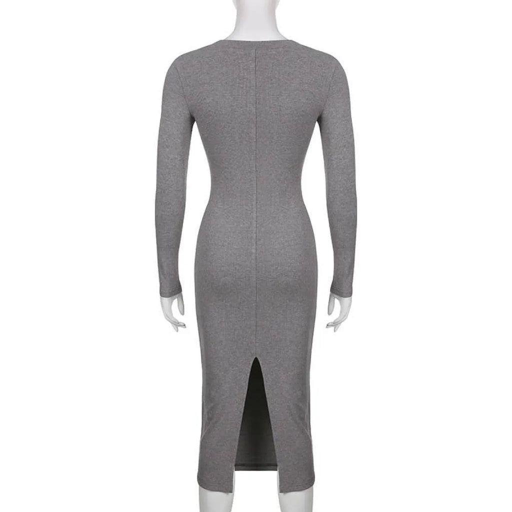 V-neck Knitted Dress