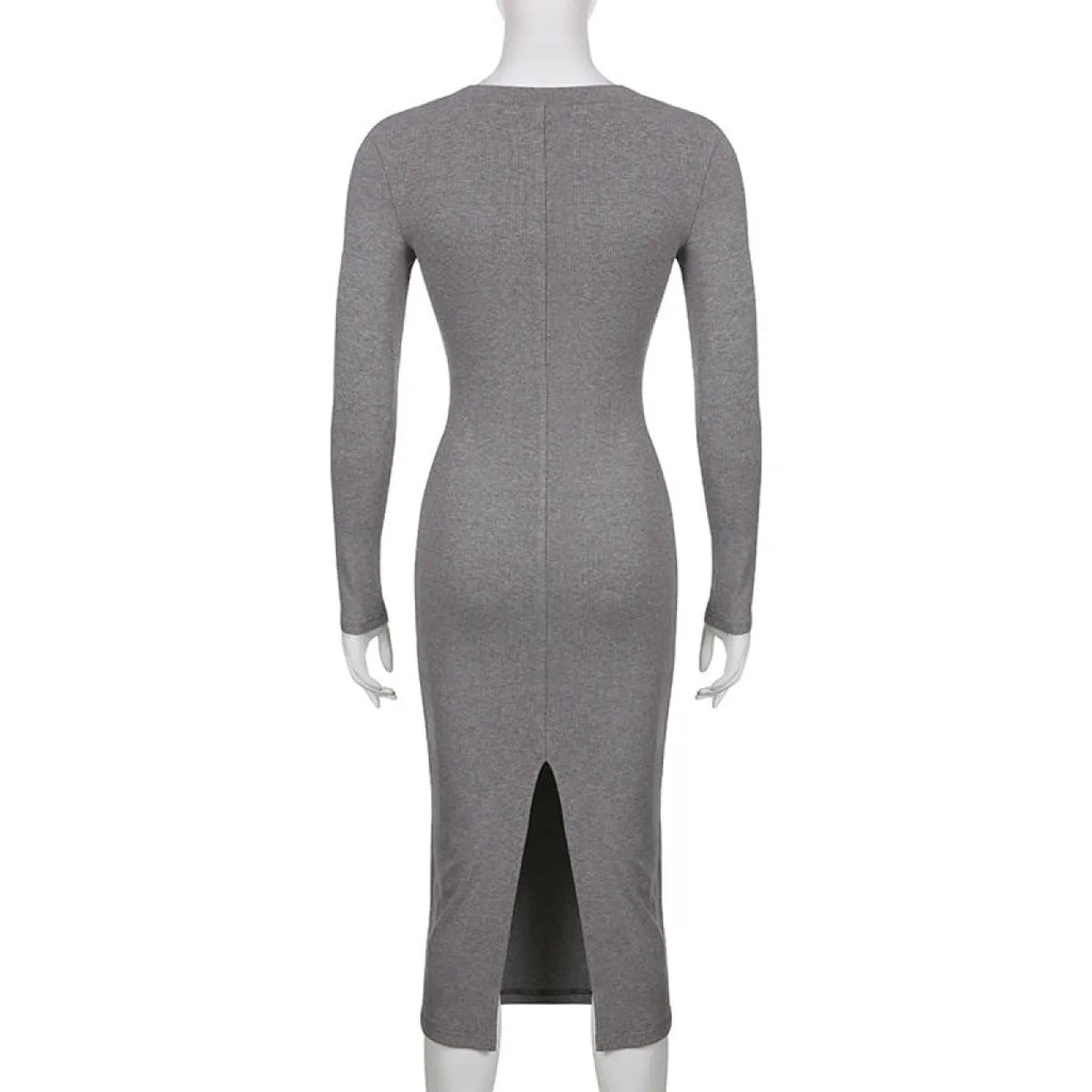 V-neck Knitted Dress