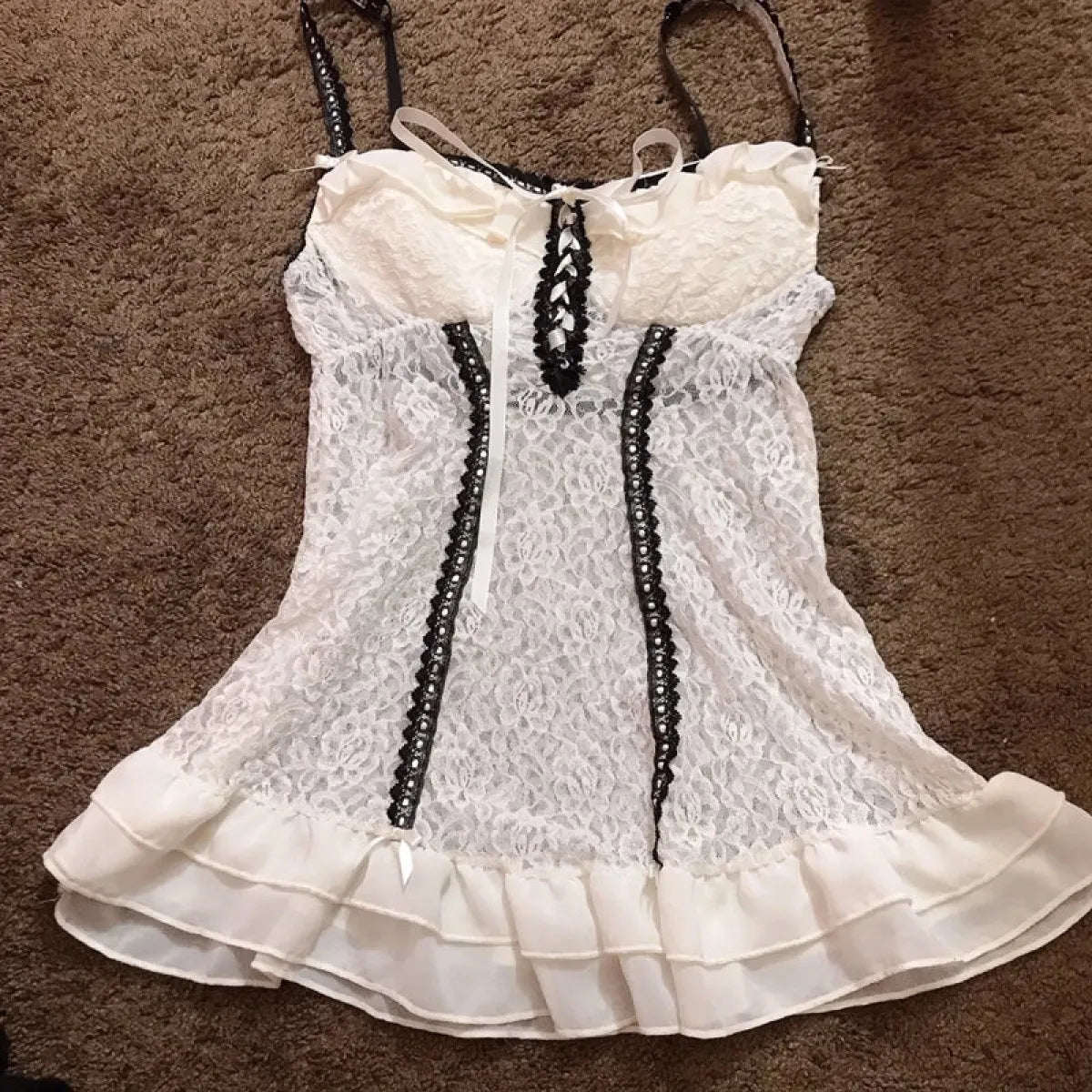 White Lace Grunge Cami Tank Top – Harajuku E-girl Punk Sleeveless Vest