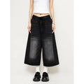 Vintage Wide Leg Denim Jorts – Low Rise Baggy Harajuku Style