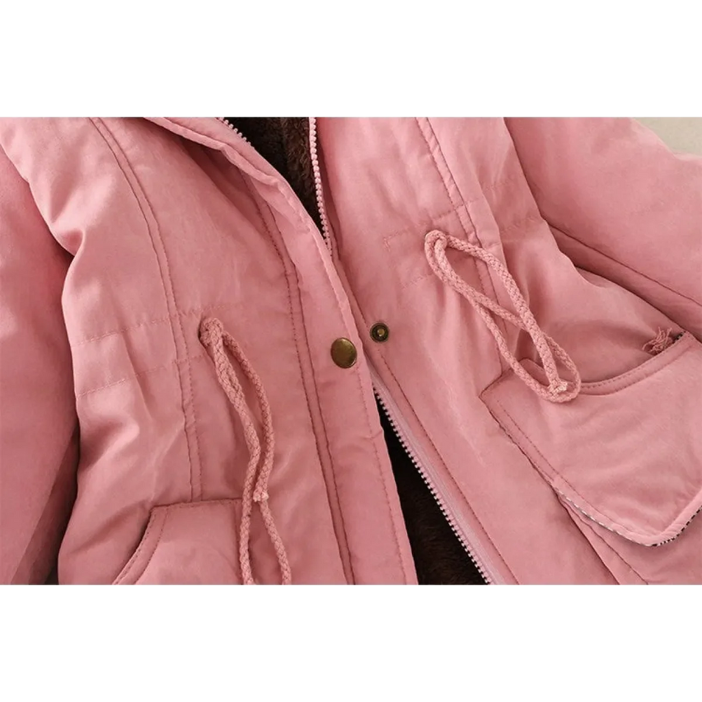 Women's Winter Cotton Jacket - Hooded Slim Fit Warm Parka
