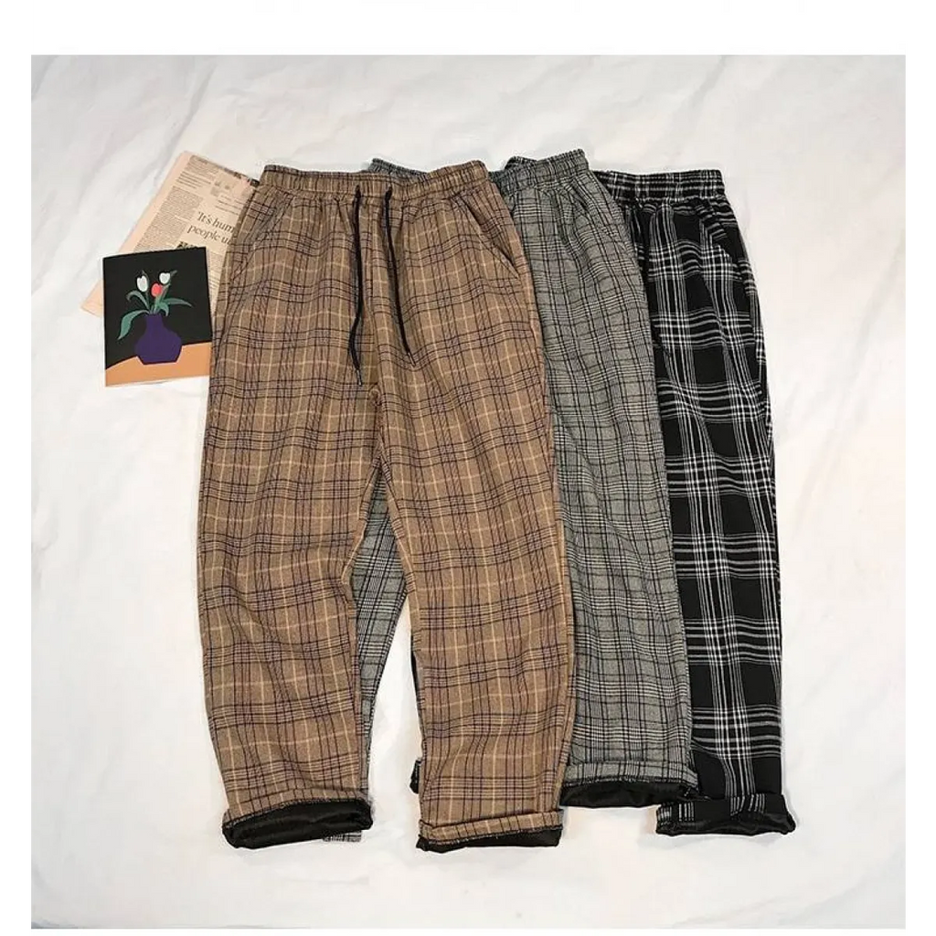 Women Streetwear Plaid Pants