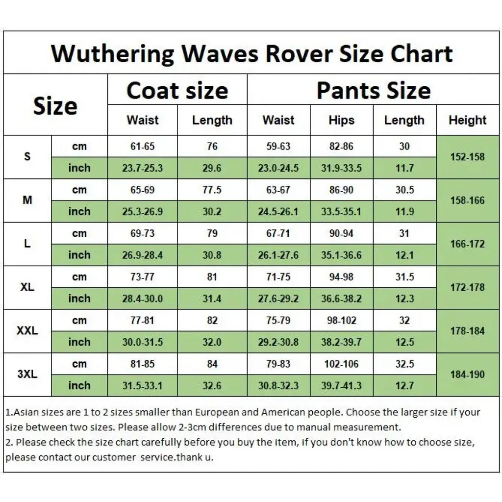 Wuthering Waves Rover Cosplay Costume – Full Set with Wig & Accessories