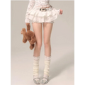 Y2K Lace Ruffle Mini Skirt – Kawaii Coquette Low Waist