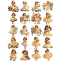 20Pcs Yellow Dress Girl Stickers - Cute DIY Scrapbooking Decorative Stickers